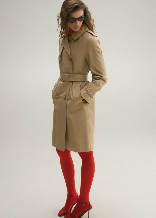 Mango Klassischer Trenchcoat mit Gürtel Sonderangebot der Fabrik