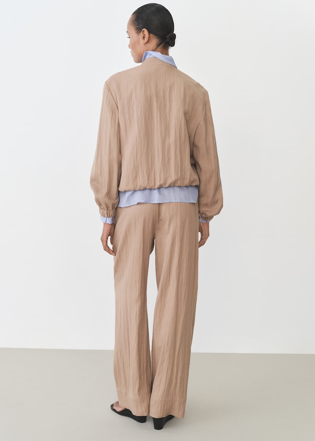 Mango Gerade Lyocell-Hose mit Struktur Kostenloser Versand international