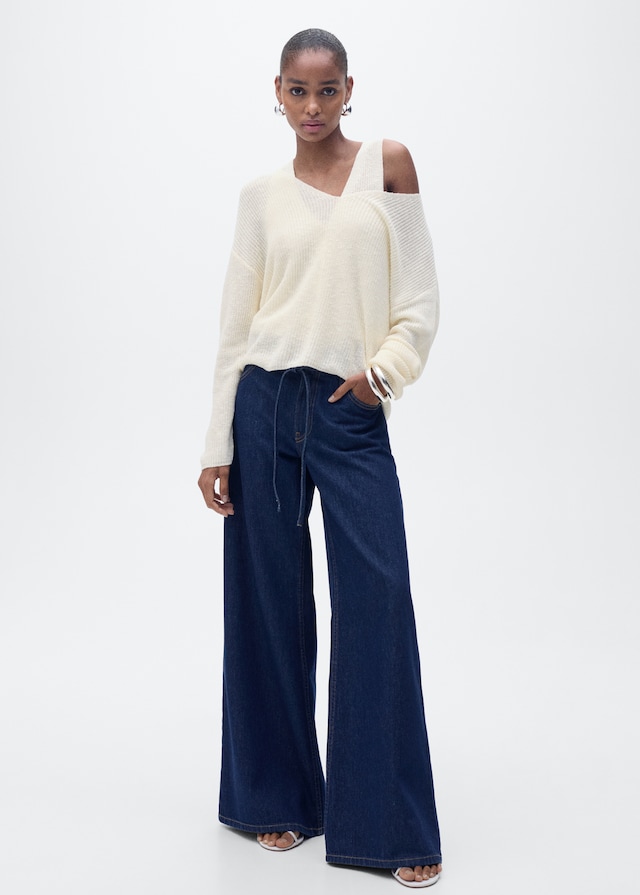 Mango Strickpullover mit V-Ausschnitt Black Friday Preise