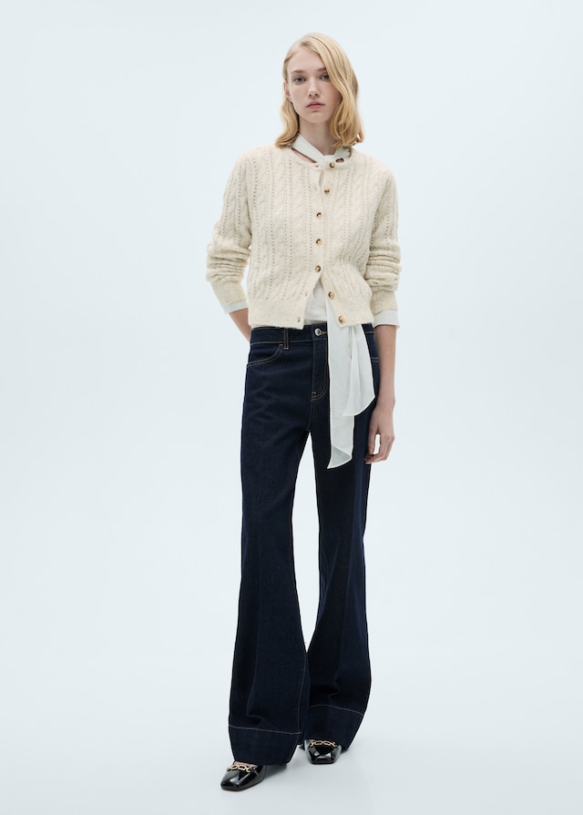 Mango Zopfmuster-Cardigan mit Ajourdetails 2025