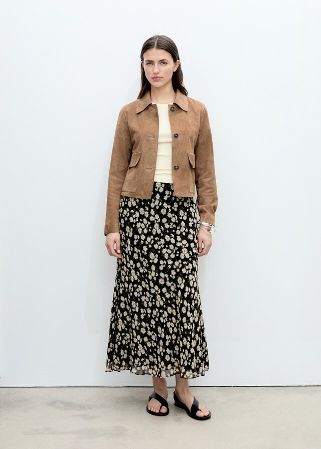 Mango Langer ausgestellter Rock mit Blumen Hotsell