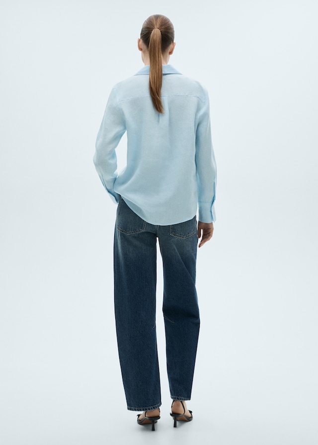 Mango Regular Fit-Leinenhemd Fabrik Onlineshop