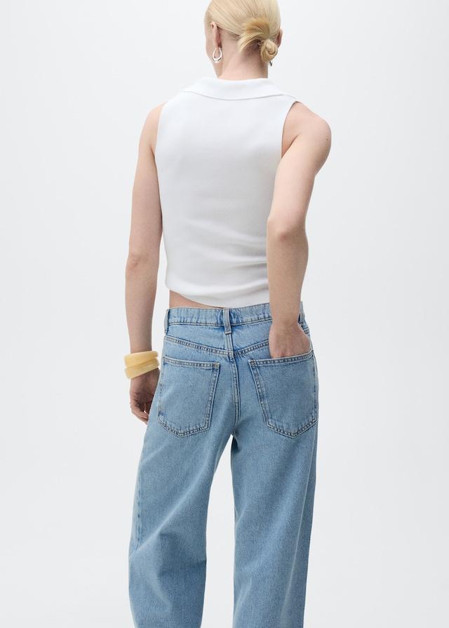 Mango Strick-Top mit Poloshirt-Kragen Sonderangebot