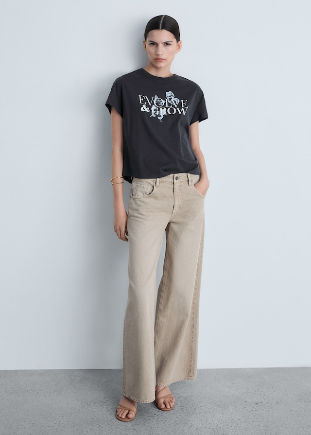 Mango Gemustertes Baumwoll-T-Shirt Black Friday