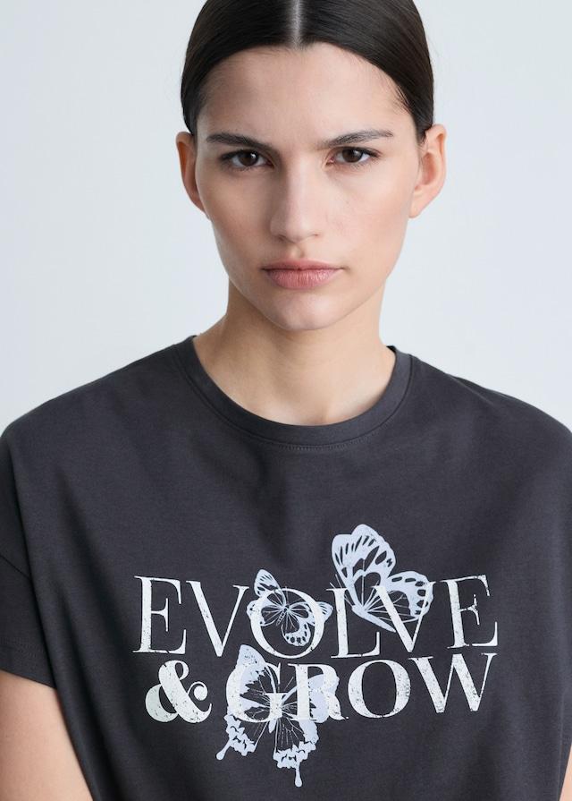 Mango Gemustertes Baumwoll-T-Shirt Black Friday