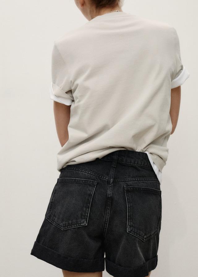 Mango Shorts mit hohem Bund und umgeschlagenem Saum Heißer Verkauf