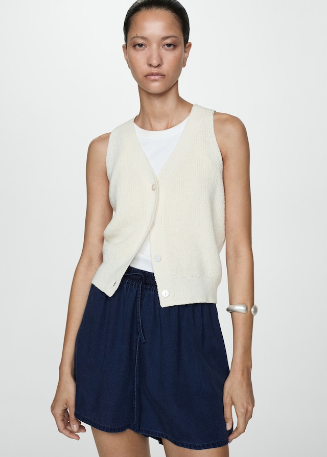 Mango Lyocell-Shorts mit Stretchbund Neueste Mode