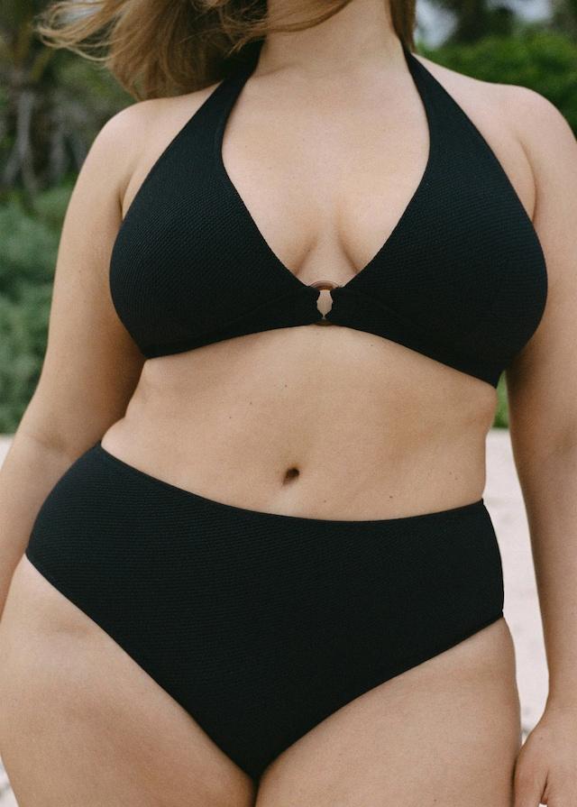 Mango Bikini-Slip mit hoher Taille aus Ripp Exklusive Angebote