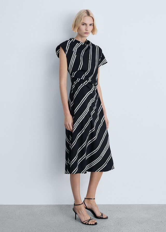 Mango Midikleid mit Streifenmuster Begrenzte Freigabe