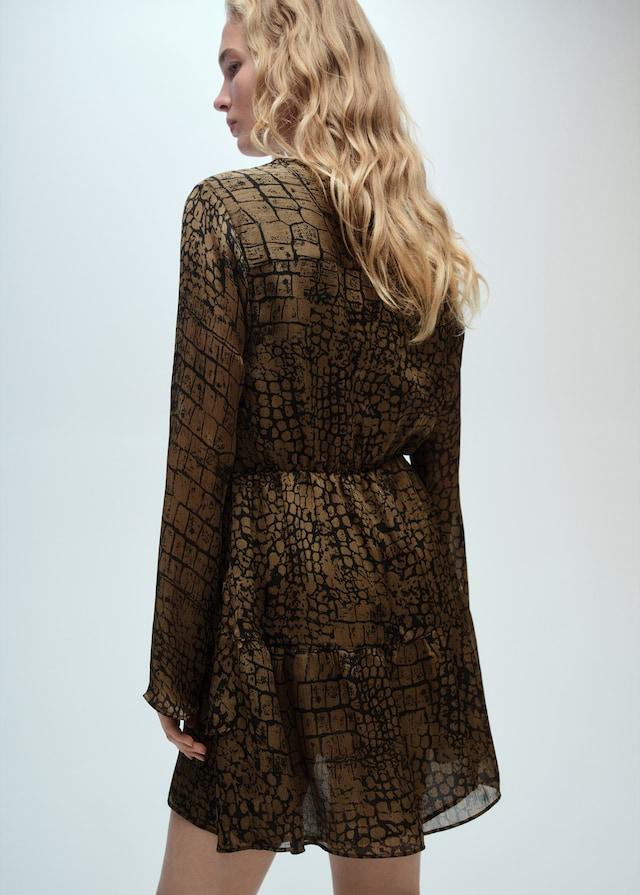 Mango Volantkleid mit Animal-Print Letzte 3 Tage