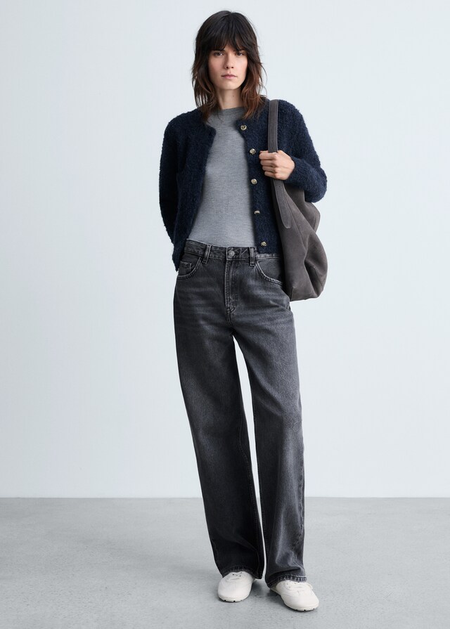 Mango Bouclé-Jacke mit Schmuckknöpfen Bis zu 65% Rabatt