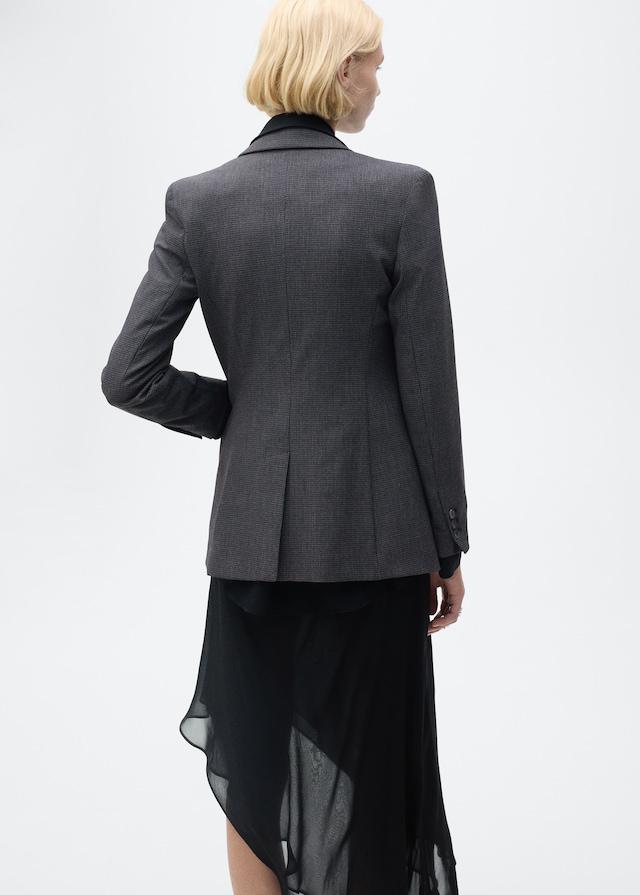 Mango Gerader Blazer mit Mikro-Hahnentrittmuster Rabatte dieses Monats