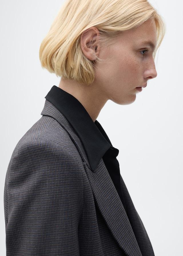 Mango Gerader Blazer mit Mikro-Hahnentrittmuster Rabatte dieses Monats