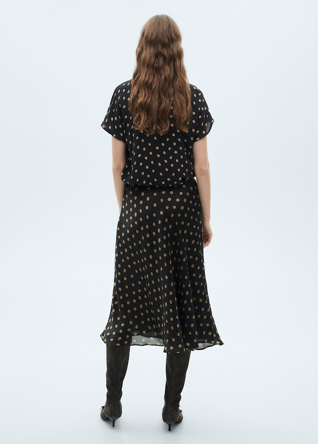 Mango Midi-Rock mit Polka Dots Schlussverkauf