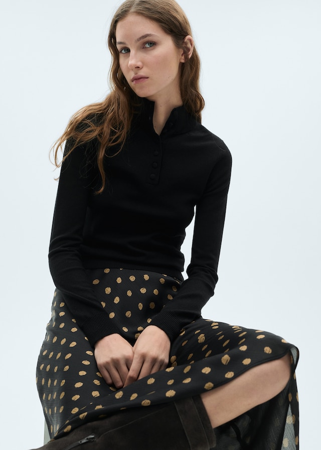 Mango Midi-Rock mit Polka Dots Schlussverkauf