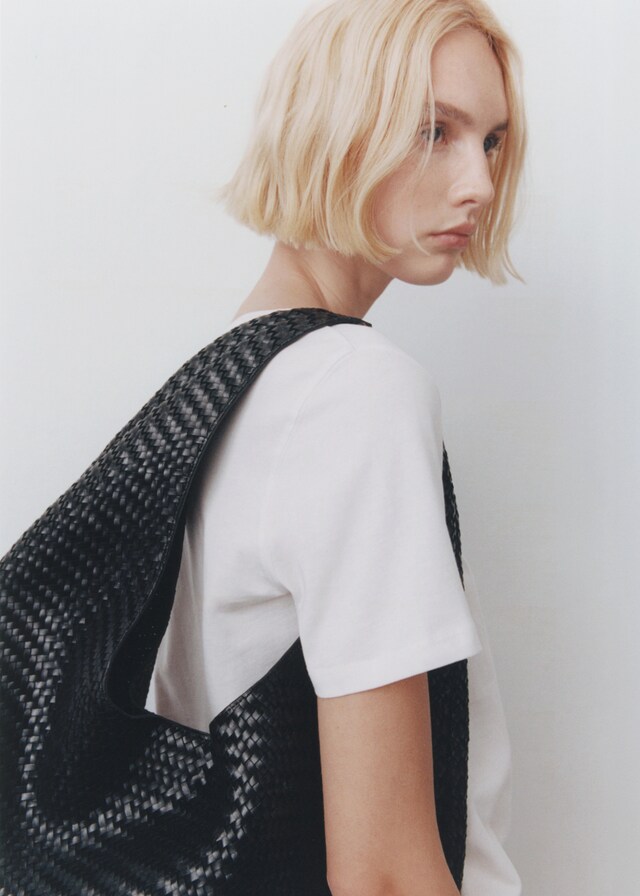 Mango Baumwoll-T-Shirt V-Ausschnitt Flash Sale