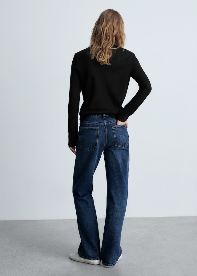 Mango Langärmliges Baumwoll-T-Shirt Begrenztes Angebot