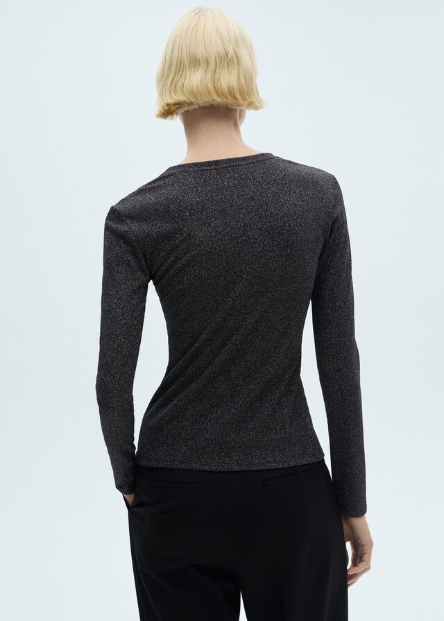 Mango Strick-T-Shirt aus Lurex Online Shopping