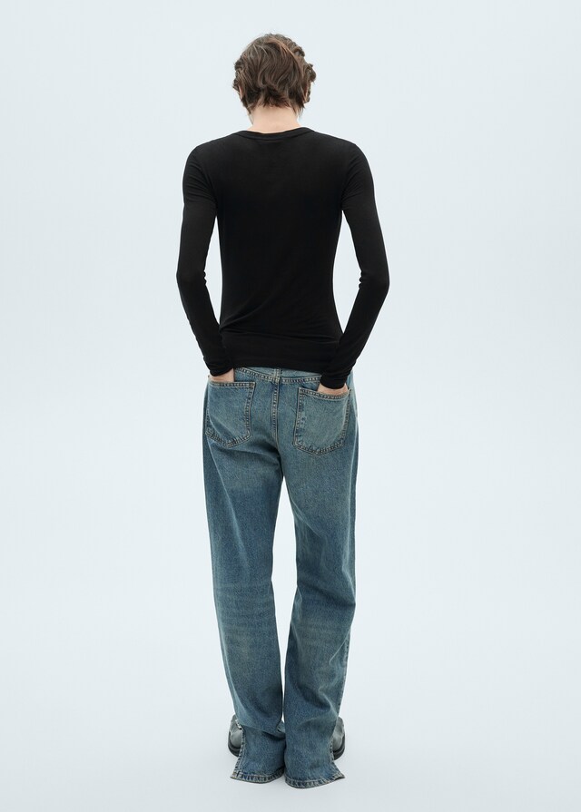 Mango Tailliertes Langarm-T-Shirt Preisnachlass