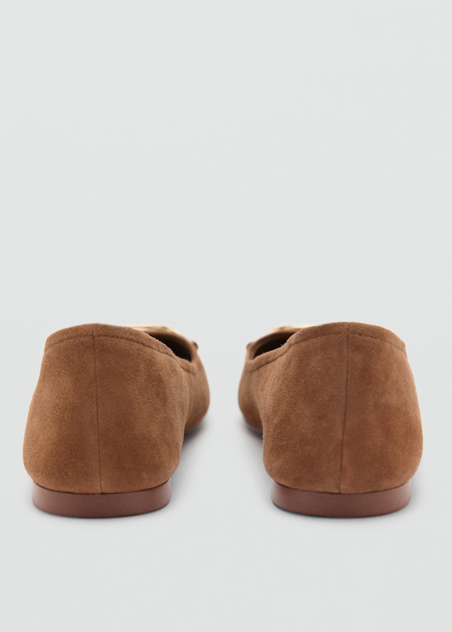 Mango Leder-Ballerinas mit Gliederkettendetail Tiefpreis