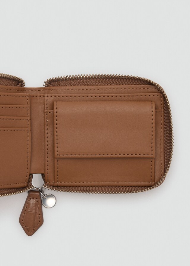 Mango Mini-Brieftasche mit Krokoleder-Effekt Begrenzte Freigabe