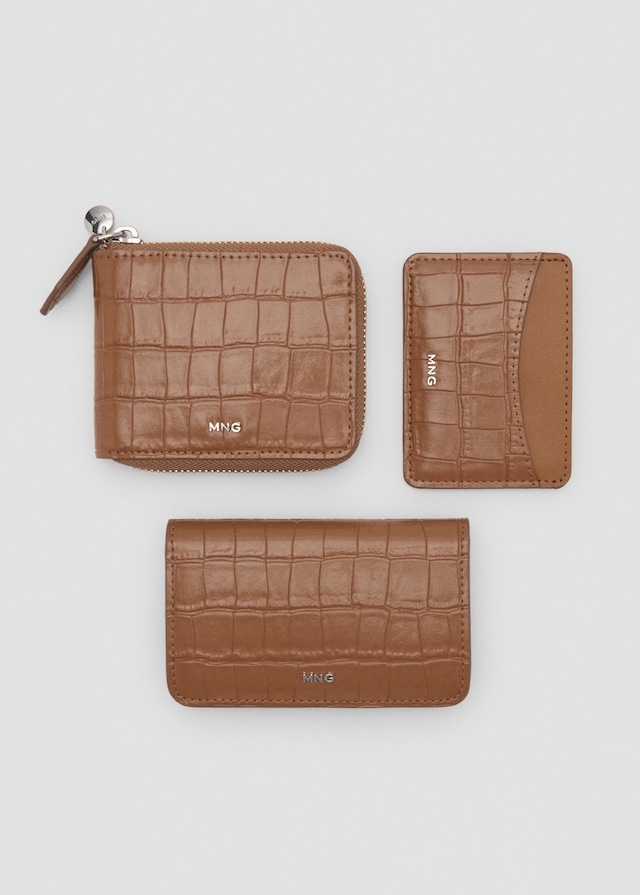 Mango Mini-Brieftasche mit Krokoleder-Effekt Begrenzte Freigabe