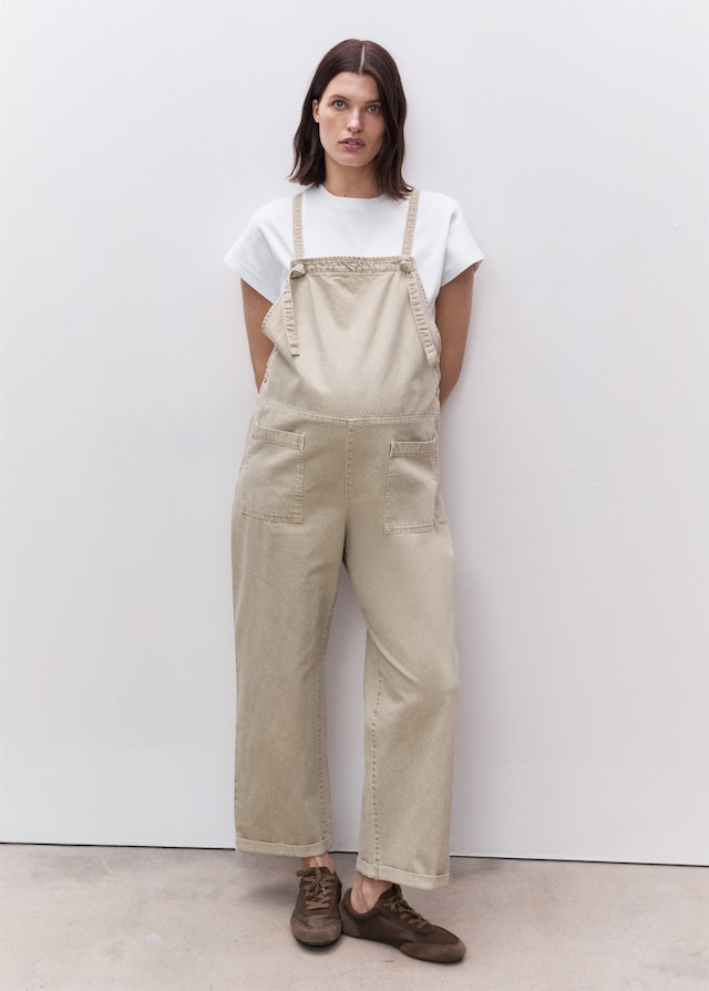 Mango Umstands-Latzhose aus Jeans im Angebot