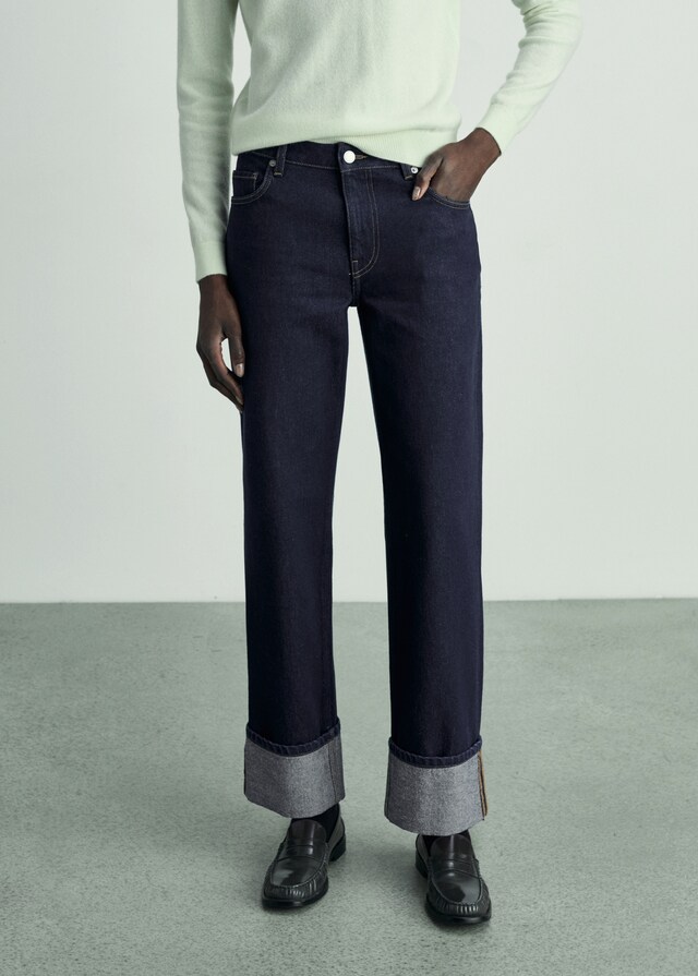 Mango Rinse-Wash-Jeans mit Umschlag