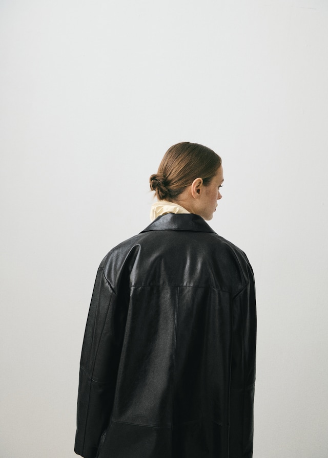 Mango Oversized-Lederjacke mit Taschen Jubiläumsangebot
