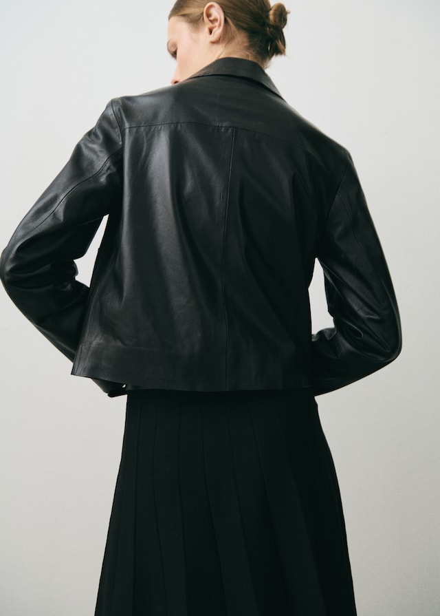Mango Lederjacke mit Knöpfen Lagerräumung