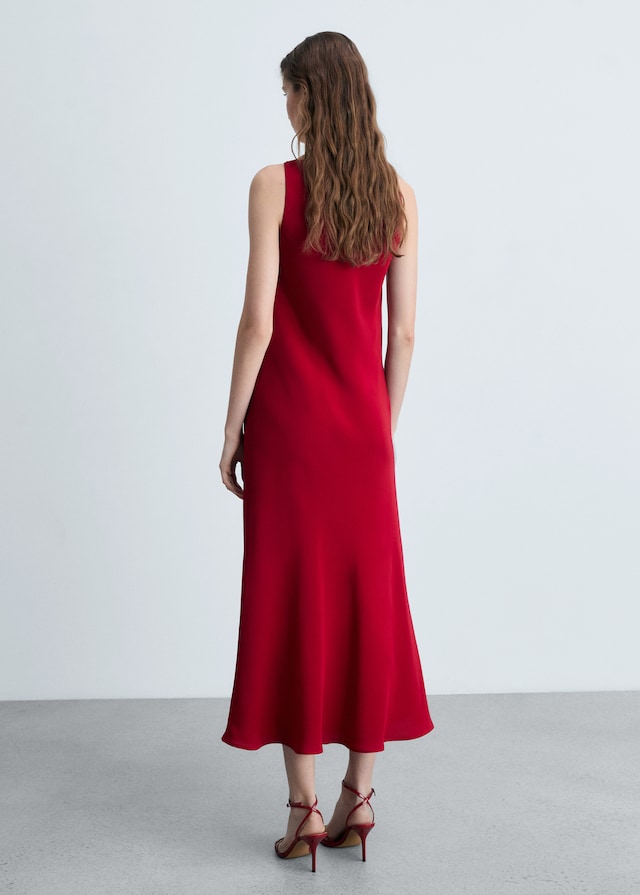 Mango Satiniertes Midi-Kleid Zeitlich begrenztes Angebot