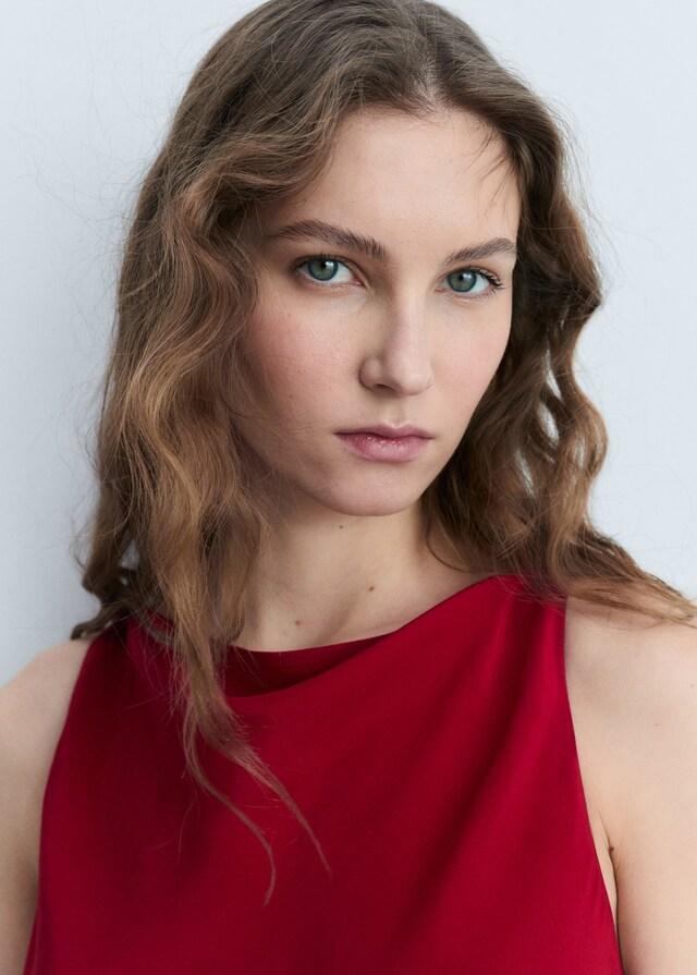 Mango Satiniertes Midi-Kleid Zeitlich begrenztes Angebot