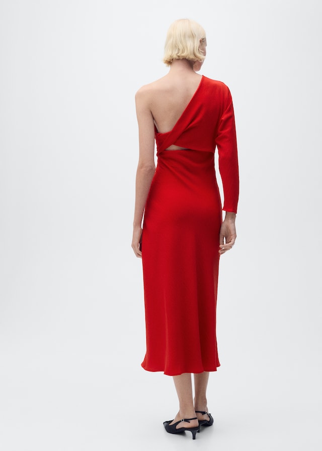 Mango Drapiertes Kleid mit asymmetrischem Design Große Rabatte