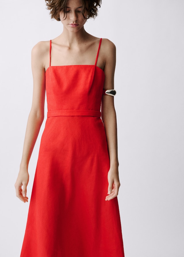 Mango Leinenkleid mit Schleife Kauf eins, bekomm eins gratis