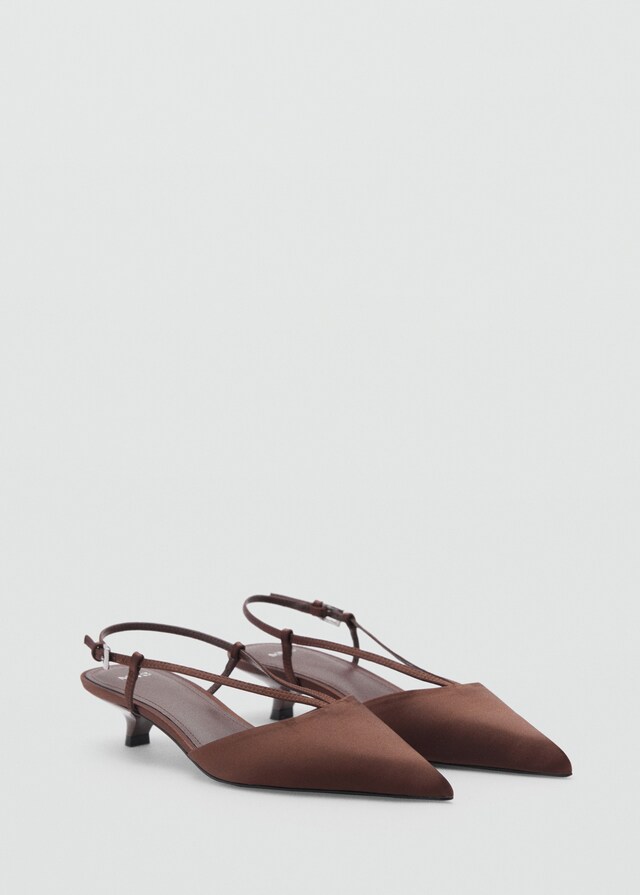 Mango Satinierte Kitten-Heels mit Riemen Riesige Ersparnisse