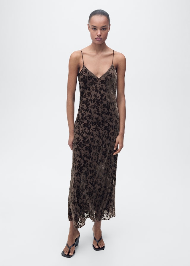 Mango Jaquard-Kleid mit Blumendessin VIP-Rabatte