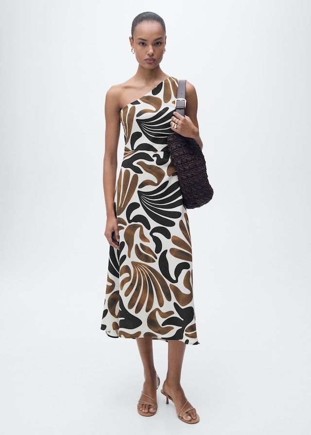 Mango Kleid mit abstraktem Blumenmuster Super Sparpreis