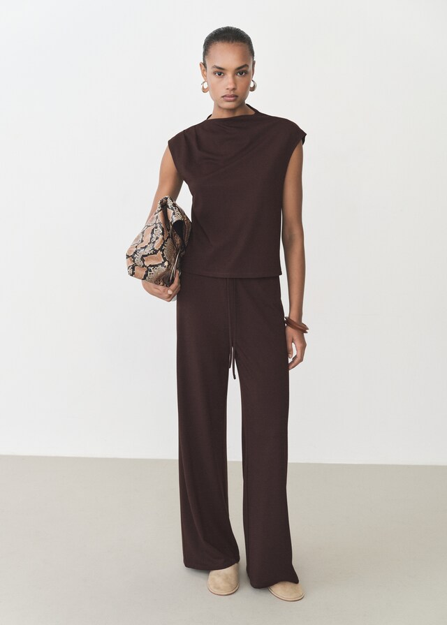 Mango Wideleg-Hose mit Stretchbund Letzter Tag
