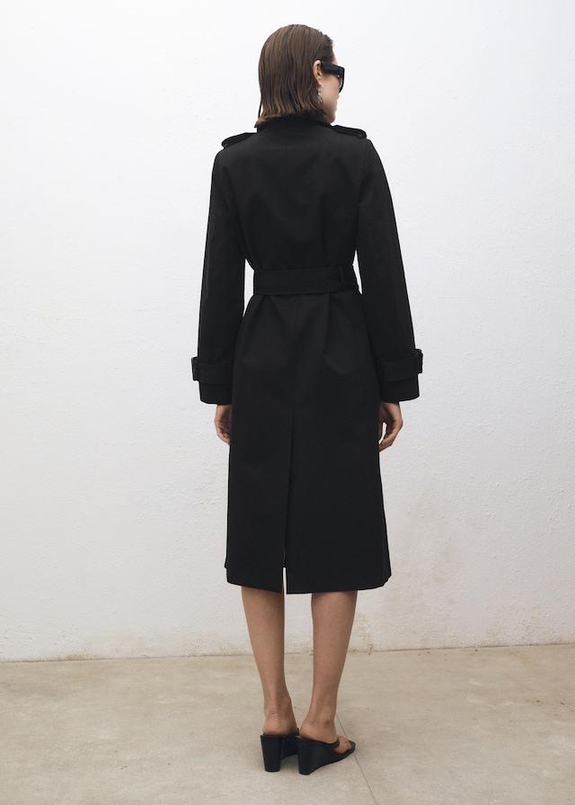 Mango Zweireihiger Baumwoll-Trenchcoat Bis zu 60% Rabatt