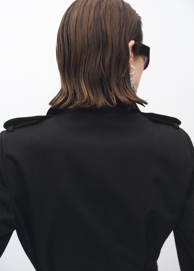 Mango Zweireihiger Baumwoll-Trenchcoat Bis zu 60% Rabatt