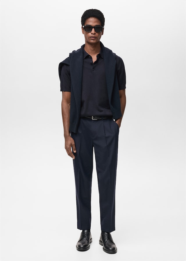 Mango Feinstrick-Poloshirt aus 100 % Baumwolle Super Rabatt