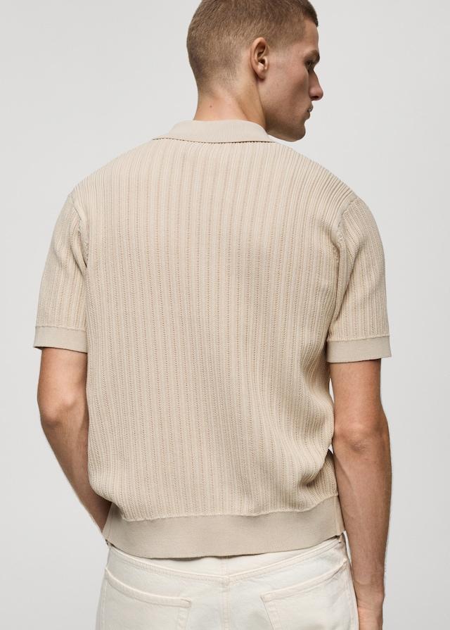 Mango Geknöpftes Poloshirt mit Baumwollstruktur Clearance-Verkauf