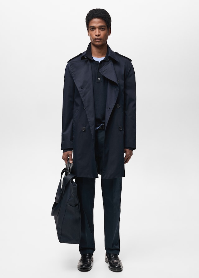 Mango Wasserabweisender Trenchcoat mit Gürtel Speichern exportieren