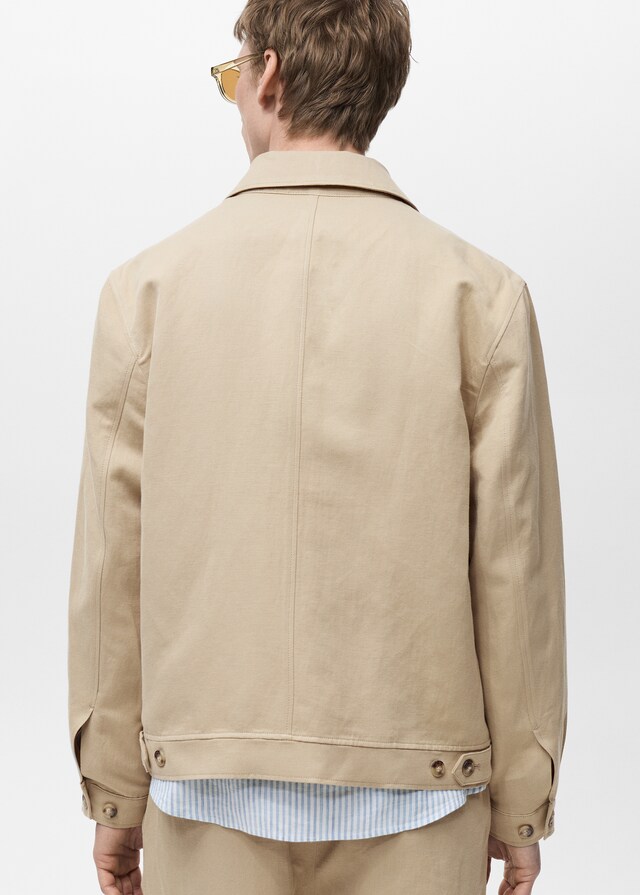 Mango Jacke aus Baumwoll-/Leinen-Mix mit Taschen zollfrei