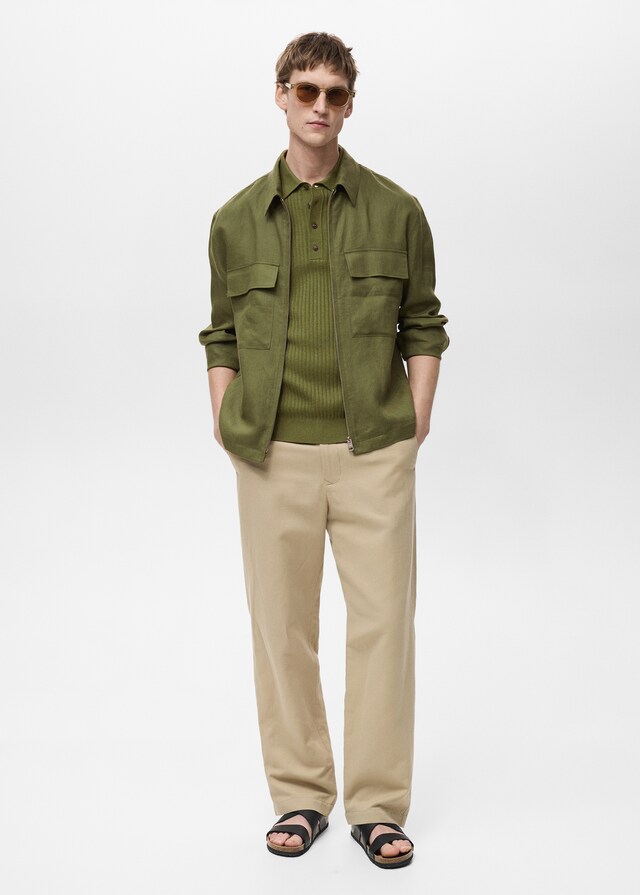 Mango Jacke aus 100 % Leinen mit Taschen 50% Rabatt für begrenzte Zeit