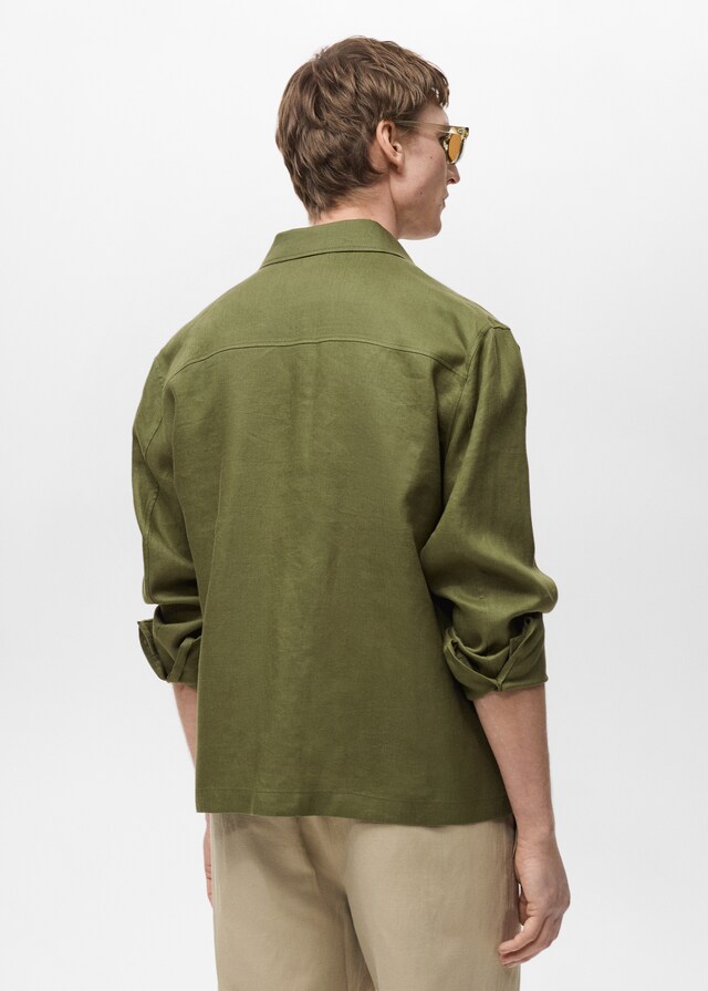 Mango Jacke aus 100 % Leinen mit Taschen 50% Rabatt für begrenzte Zeit