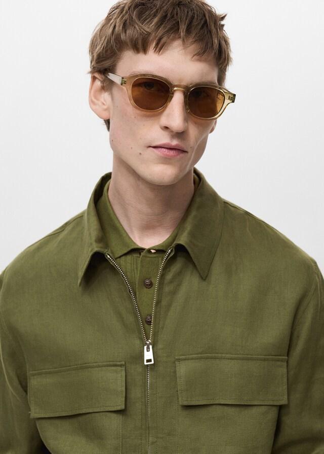 Mango Jacke aus 100 % Leinen mit Taschen 50% Rabatt für begrenzte Zeit