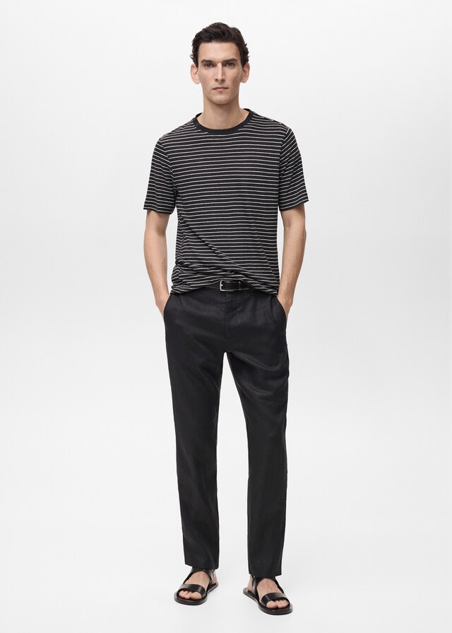Mango Slim Fit-Hose aus 100 % Leinen Outlet