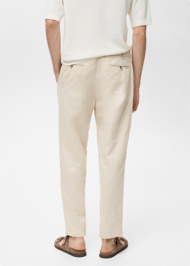 Mango Slim Fit-Leinenhose mit Kordel Verkauf
