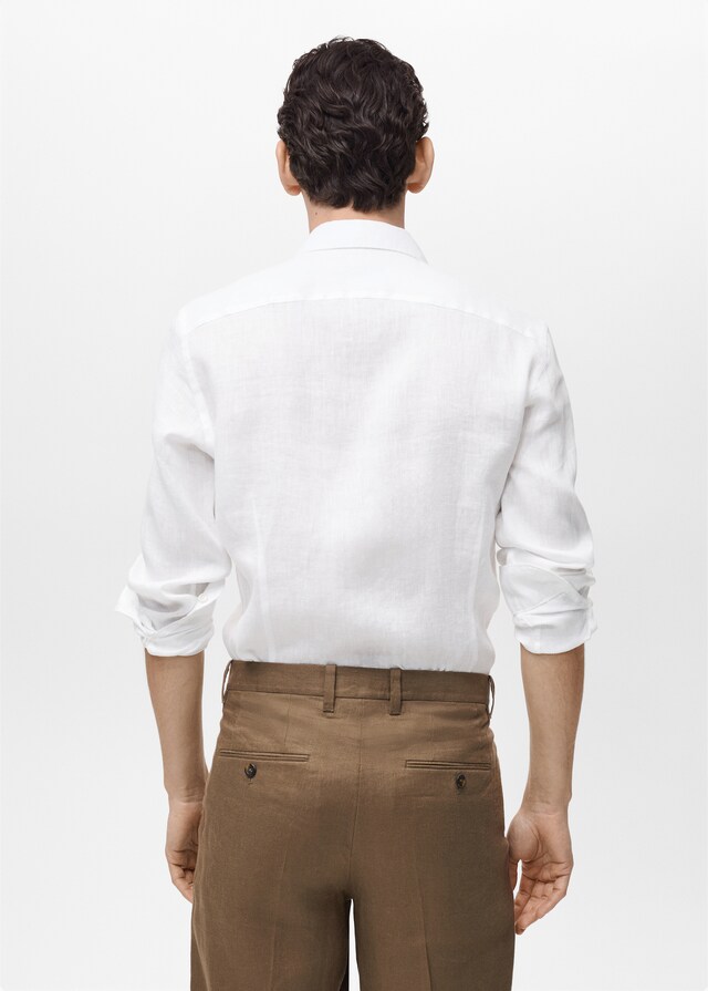 Mango Slim Fit-Hemd aus 100 % Leinen im Angebot